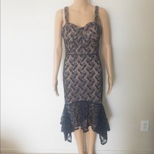 J.O.A Navy & Nude Midi Dress